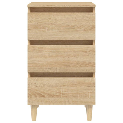 Mesitas De Noche 2 Uds Patas De Madera Roble Sonoma 40x35x69 Cm_4