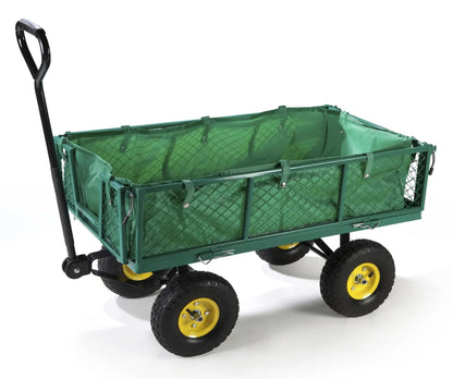 Carro De Transporte Universal Para Jardín - Estable, Versátil, 130 Kg Carga, Ruedas Neumáticas 26 Cm_0