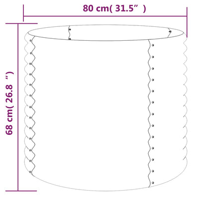 Jardinera Acero Galvanizado Marrón 80x80x68cm_3