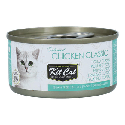 Kit Cat Lata Toppers - Pollo Classic 80 g Comida húmeda para gatos en gelatina