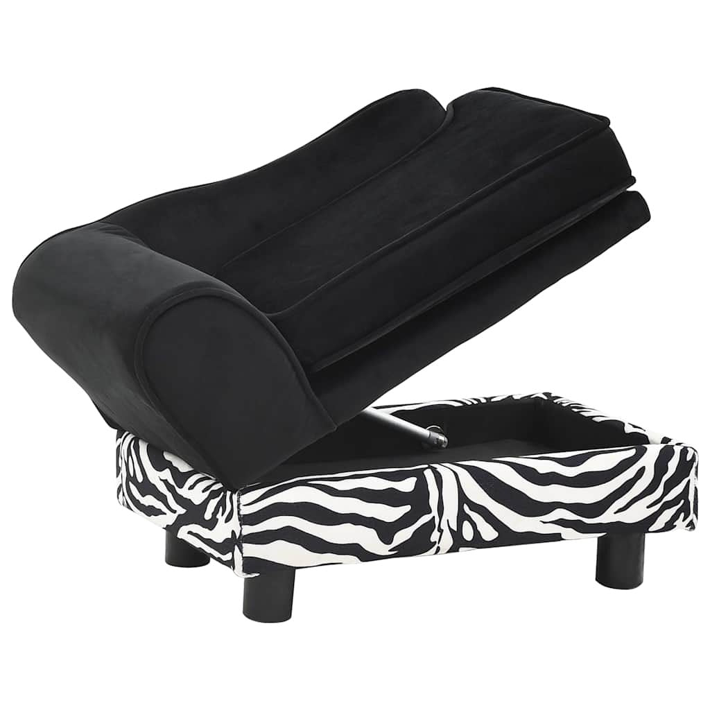 Vidaxl Sofá Para Perros Felpa Negro 57x34x36 Cm_3