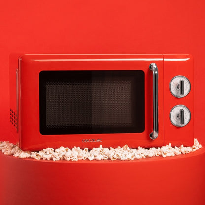 Microondas Mecánico De 20 L Proclean 3010 Retro Red. 700 W En 6 Niveles, Temporizador Hasta 30 Minutos, Modo Descongelación, Diseño Vintage En Rojo,_2