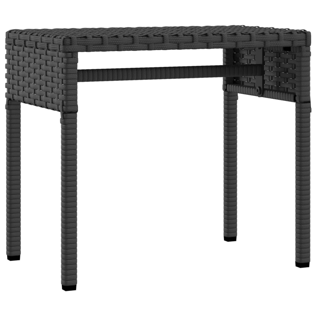 Tumbonas Con Capota Y Mesa 2 Uds Ratán Sintético Negro / Vetonek_4