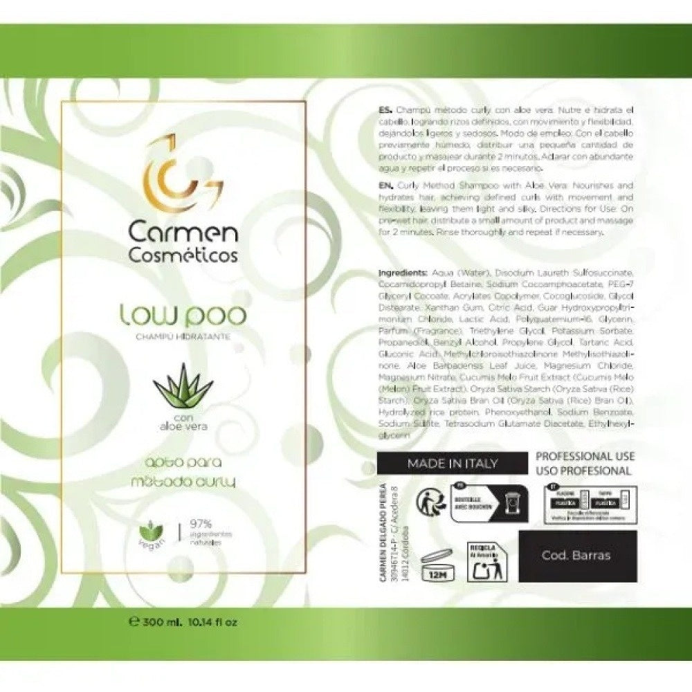 Carmen Cosméticos Champú Low Poo Hidratante Vegano 300ml_1