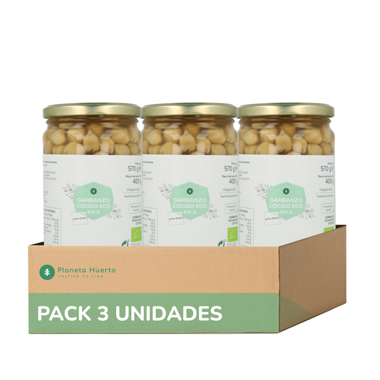 Pack 3x Garbanzo Cocido ECO Planeta Huerto 570 g