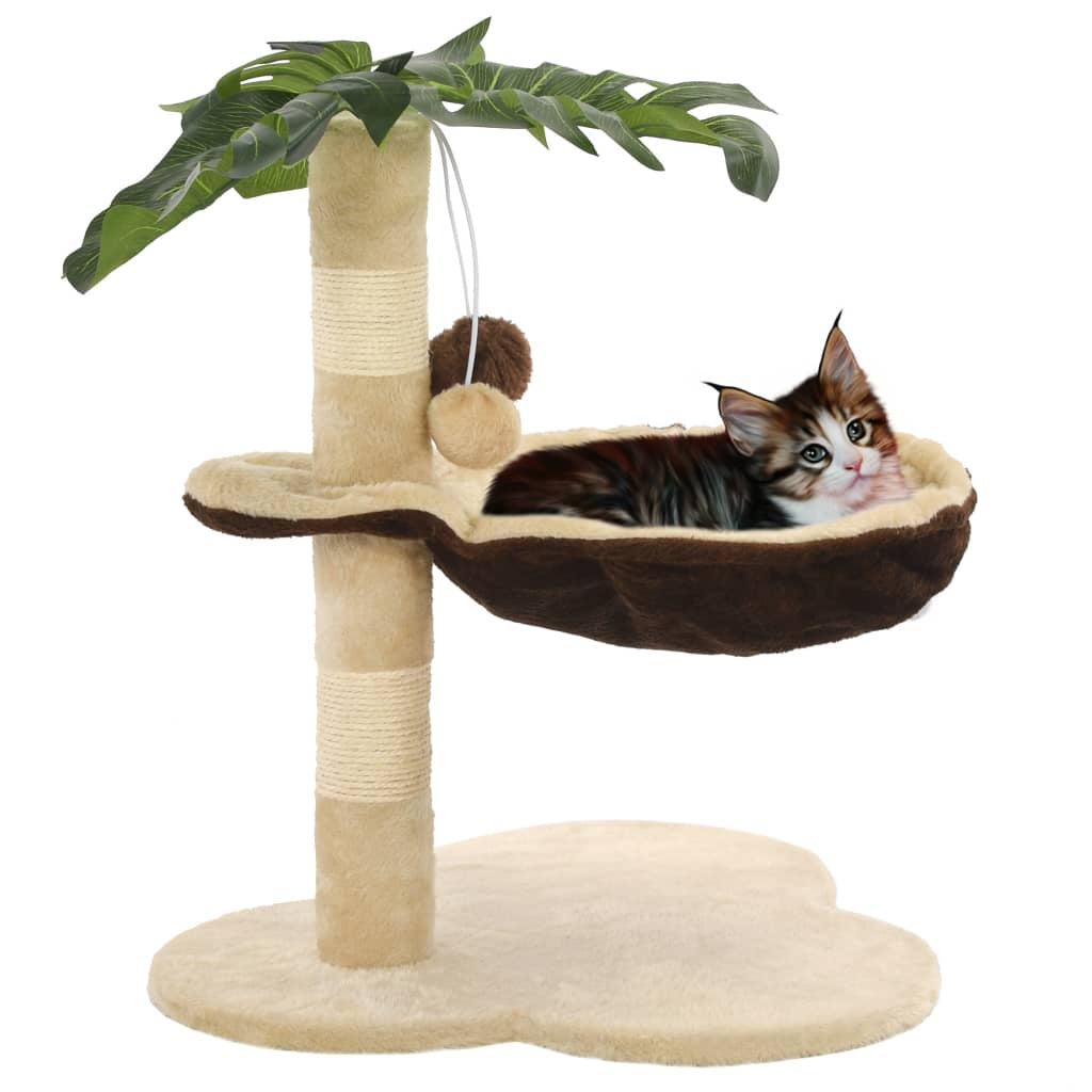 Vidaxl Rascador Para Gatos Con Poste De Sisal 50 Cm Beige Y Marrón_1