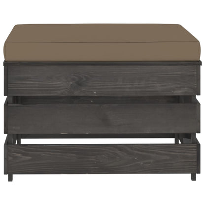 Vidaxl Muebles De Jardín 3 Piezas Con Cojines Madera Impregnada Gris_5