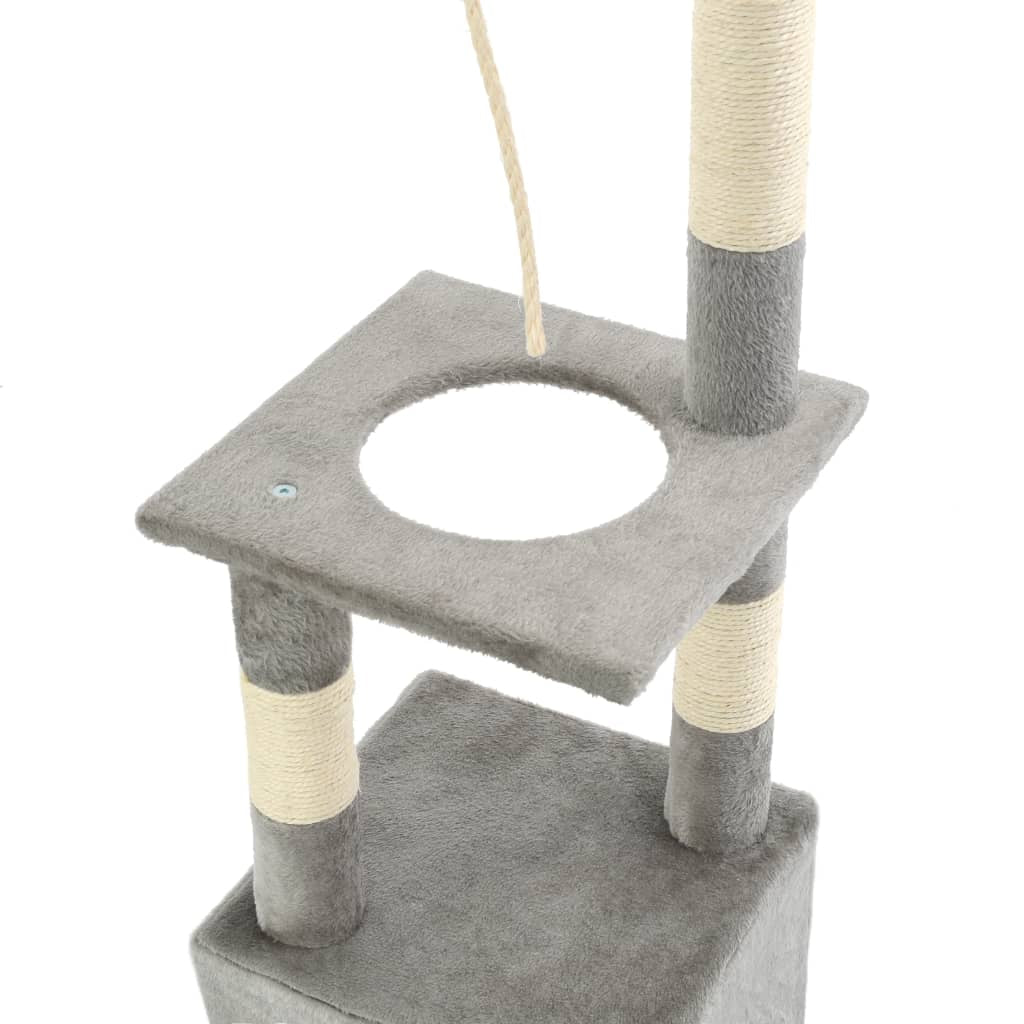 Vidaxl Rascador Para Gatos Con Postes Rascadores De Sisal 109 Cm Gris_4