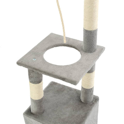 Vidaxl Rascador Para Gatos Con Postes Rascadores De Sisal 109 Cm Gris_4