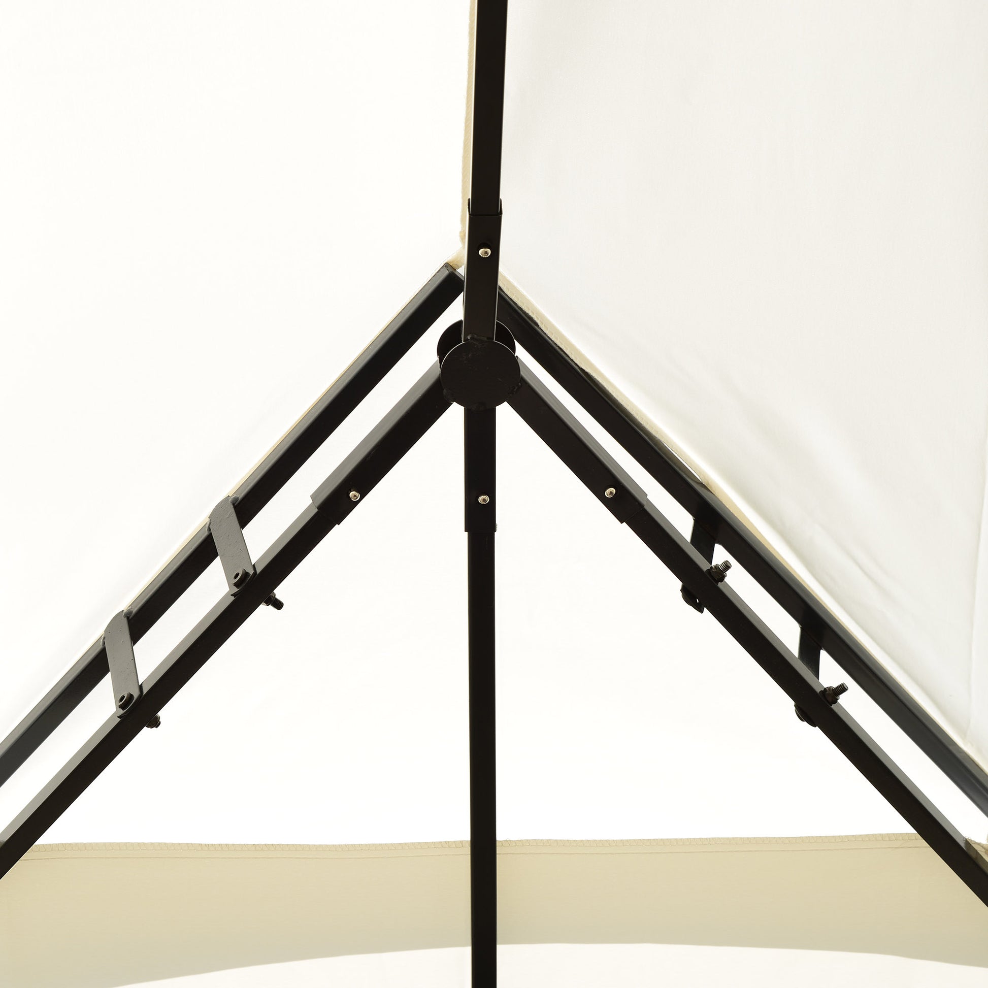 Outsunny Carpa 3x4m Estructura Metal Gazebo Cenador Mirador 12m2 Color Crema_4