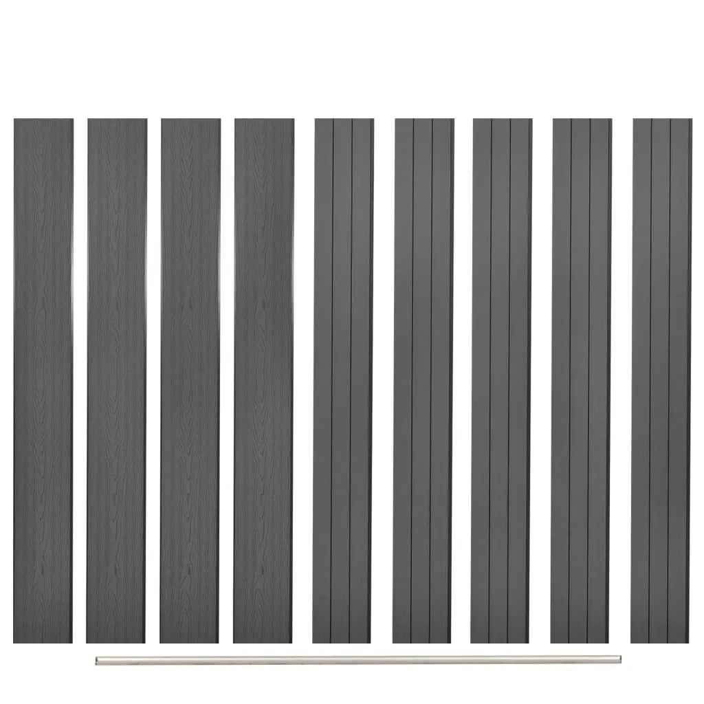 Tableros De Valla De Repuesto 9 Uds Wpc Gris 170 Cm / Vetonek_3