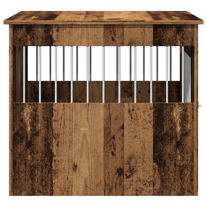 Jaula Para Perros Madera Ingeniería Madera Vieja 64,5x80x71 Cm_5