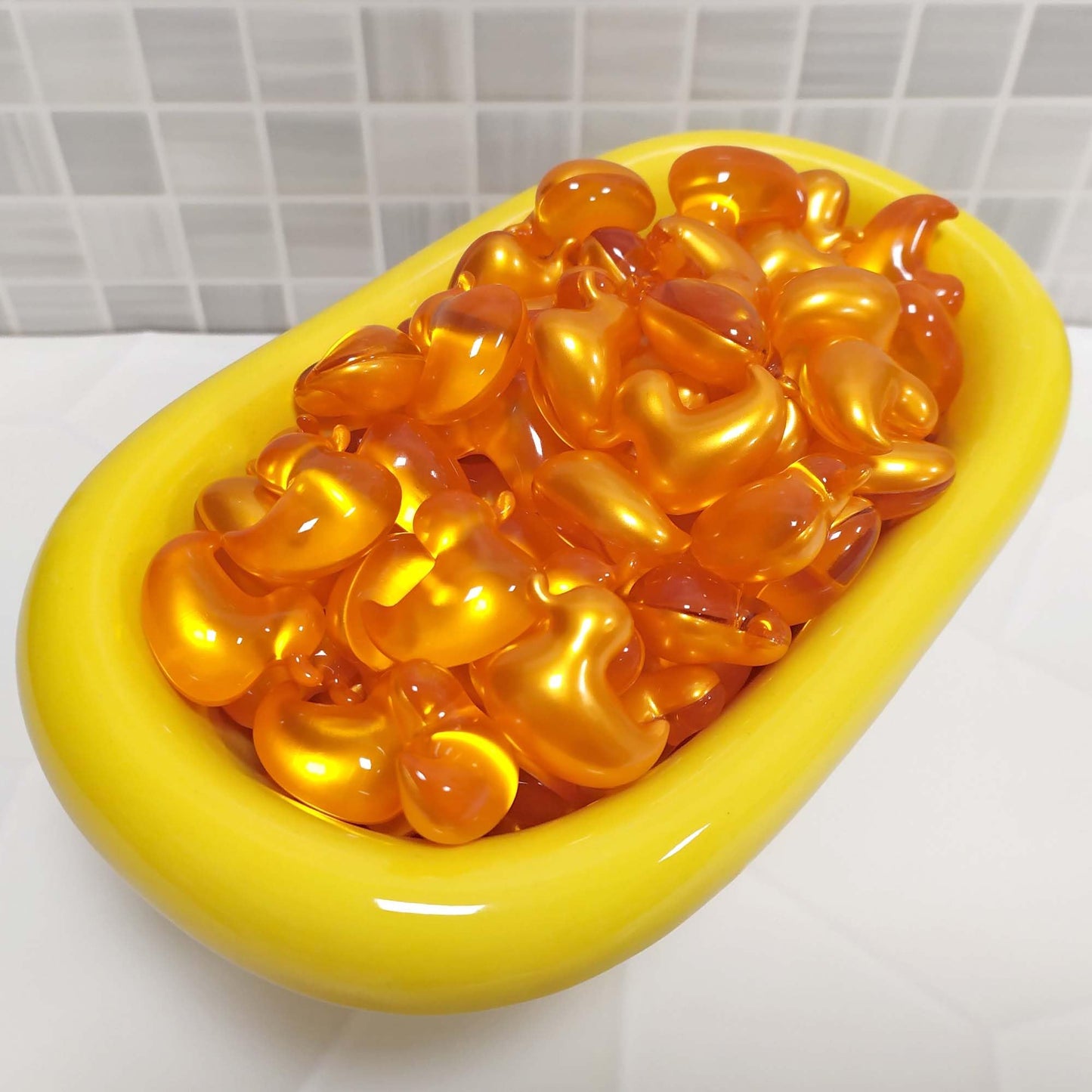 Pack 40 Perlas De Baño Aromatizada En Forma De Pato - Con Aceite De Soja - Hidratante Y Aromática - Aroma Vainilla_3