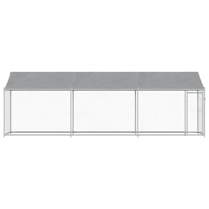 Jaula De Perros Techo Y Puerta Acero Galvanizado Gris 6x2x2 M_3