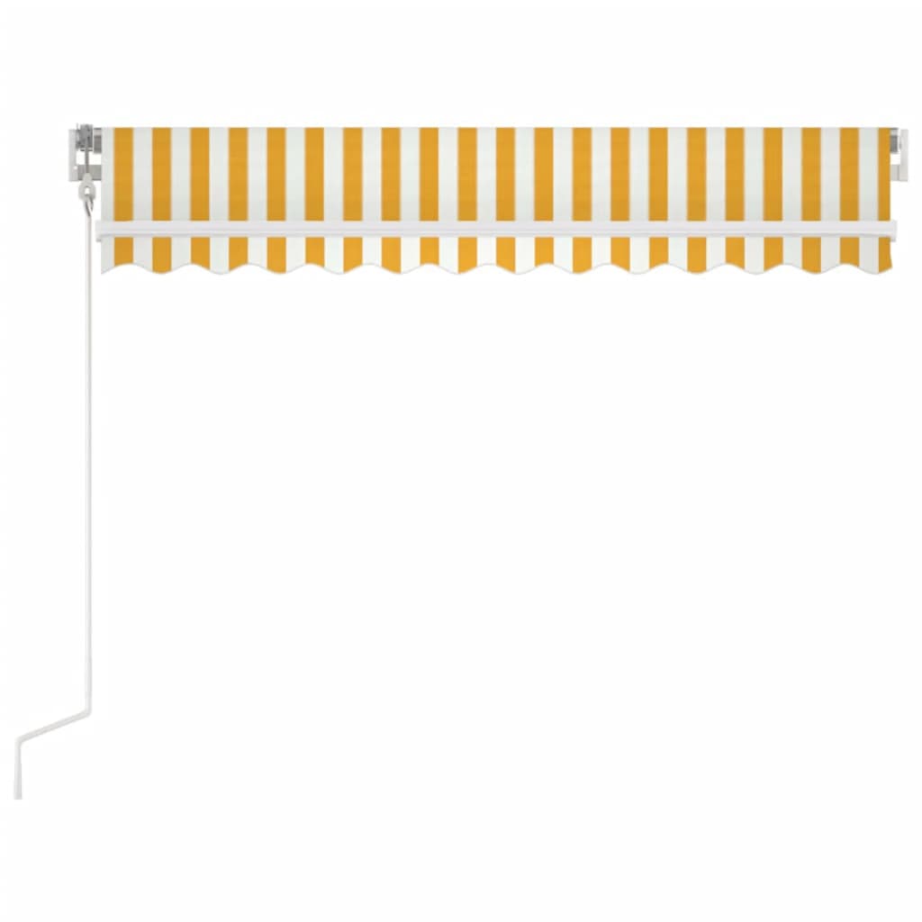 Toldo Retráctil Automático Amarillo Y Blanco 350x250 Cm_2