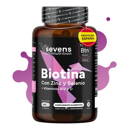 Biotina 10,000 Mcg Sevens Nutrition. Fortalece Cabello, Piel Y Uñas._0