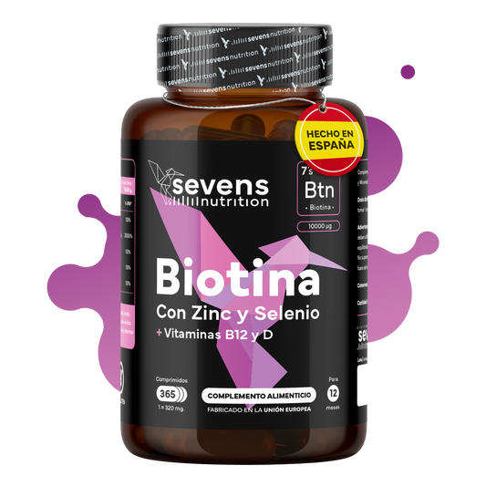 Biotina 10,000 Mcg Sevens Nutrition. Fortalece Cabello, Piel Y Uñas._0