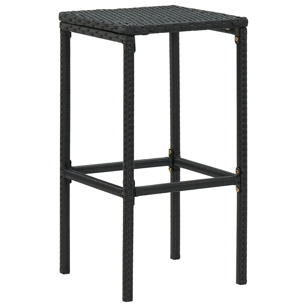 Taburetes De Cocina Con Cojines 4 Uds Ratán Sintético Negro_1