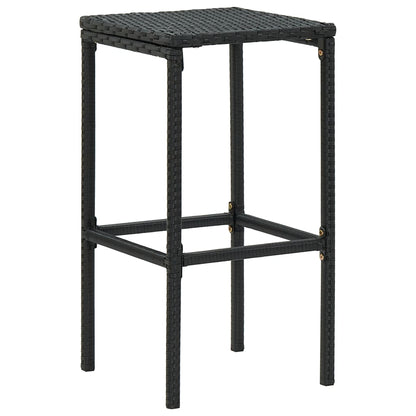 Taburetes De Cocina Con Cojines 4 Uds Ratán Sintético Negro_1
