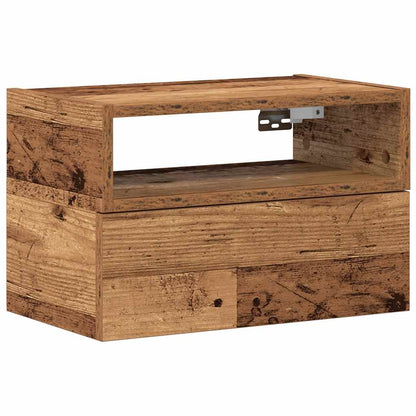 Mesita De Noche De Pared Madera Vieja 45x26x28,5 Cm_0
