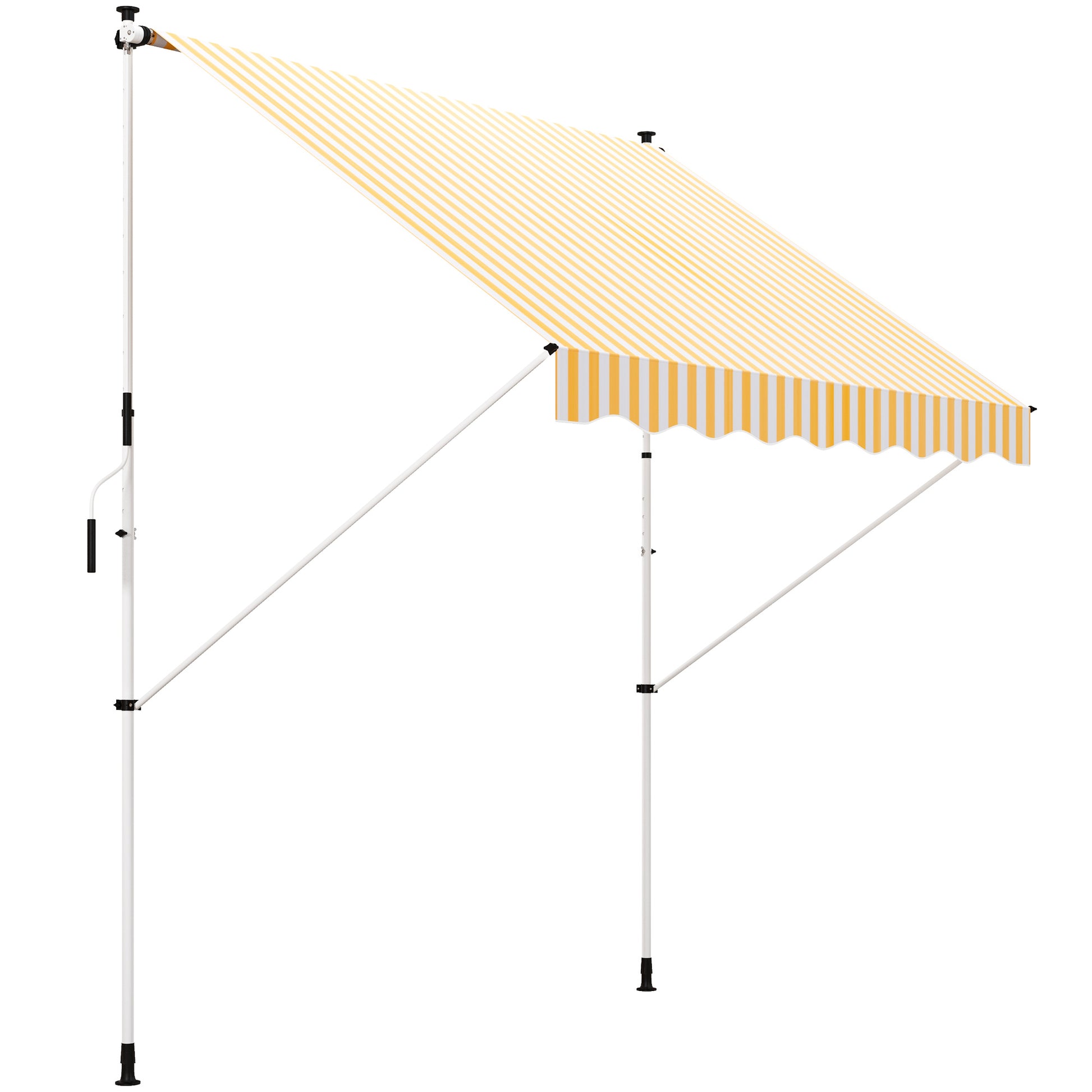 Outsunny Toldo Manual Retráctil 300x150x170-280 Cm Con Altura Ajustable Naranja_0