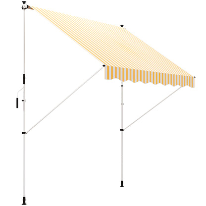 Outsunny Toldo Manual Retráctil 300x150x170-280 Cm Con Altura Ajustable Naranja_0