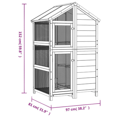 Vidaxl Casita Para Pájaros Madera Maciza Pino Color Moca 97x81x152 Cm_2