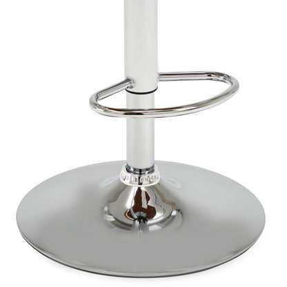 Taburete De Cocina De Madera Curvada Y Cuero Sintético Crema_4