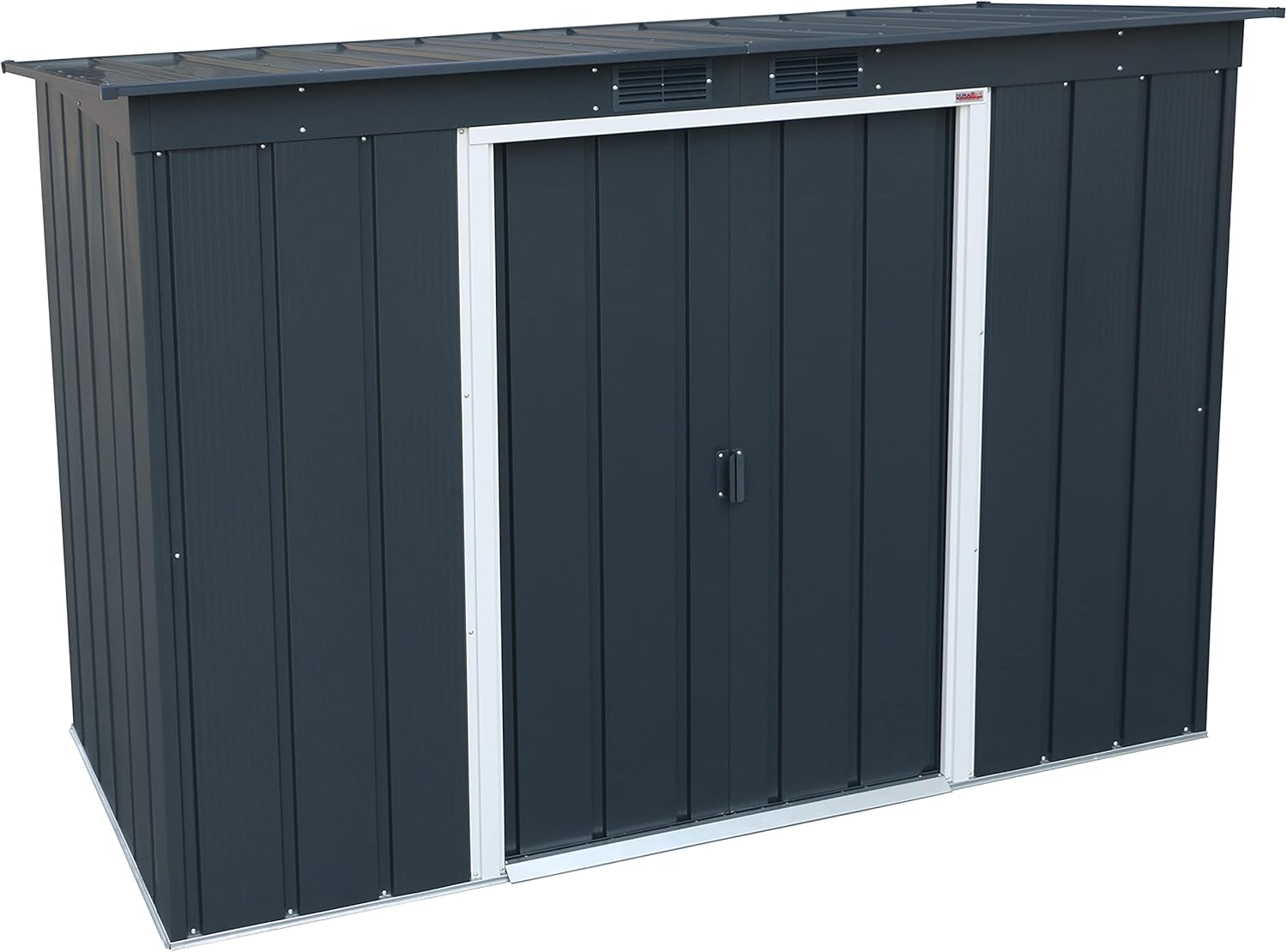 Duramax - Caseta Jardín - Eco Pent Roof 8x4 - Metal  - Color Gris Antracita_5