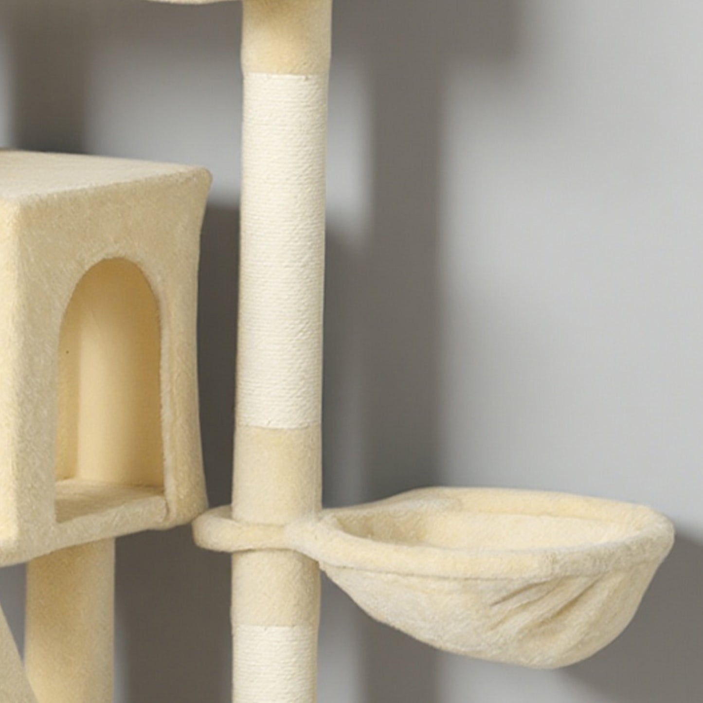 Pawhut Árbol Rascador Para Gatos 180 Cm Con Múltiples Plataformas Beige_3