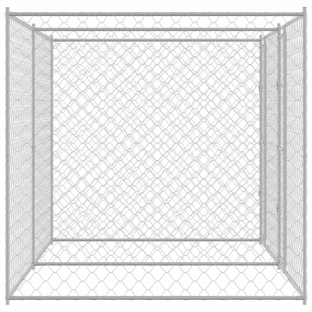 Jaula Para Perro Plateado 400 X 200 X 200 Cm Acero Galvanizado_4