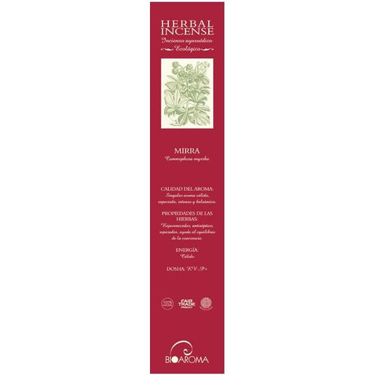 Incienso certificado BioAroma de Mirra 12 varillas
