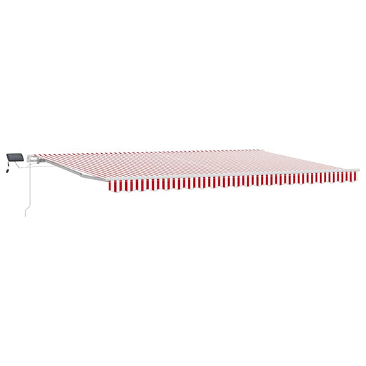 Toldo Retráctil Rojo Y Blanco 500 X 300 Cm Tela Y Aluminio_0