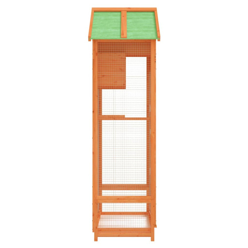 Vidaxl Casita Para Pájaros Madera Maciza Pino Marrón 91,5x53x170 Cm_5