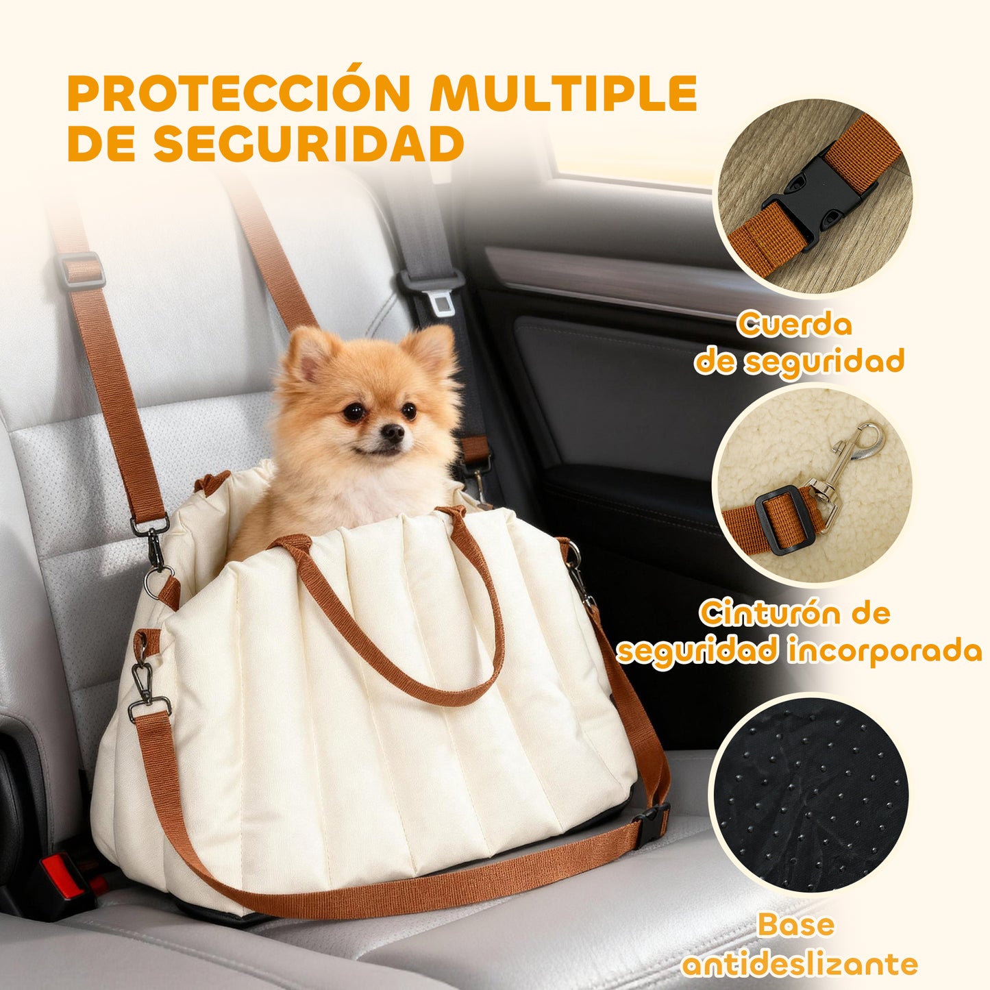 Pawhut Asiento De Coche Para Perros Pequeños_3