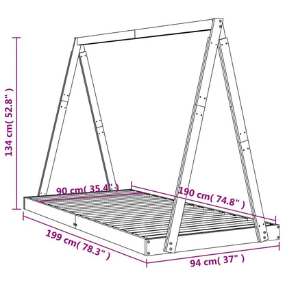 Vidaxl Estructura De Cama Infantil Madera Maciza De Pino 90x190 Cm_2