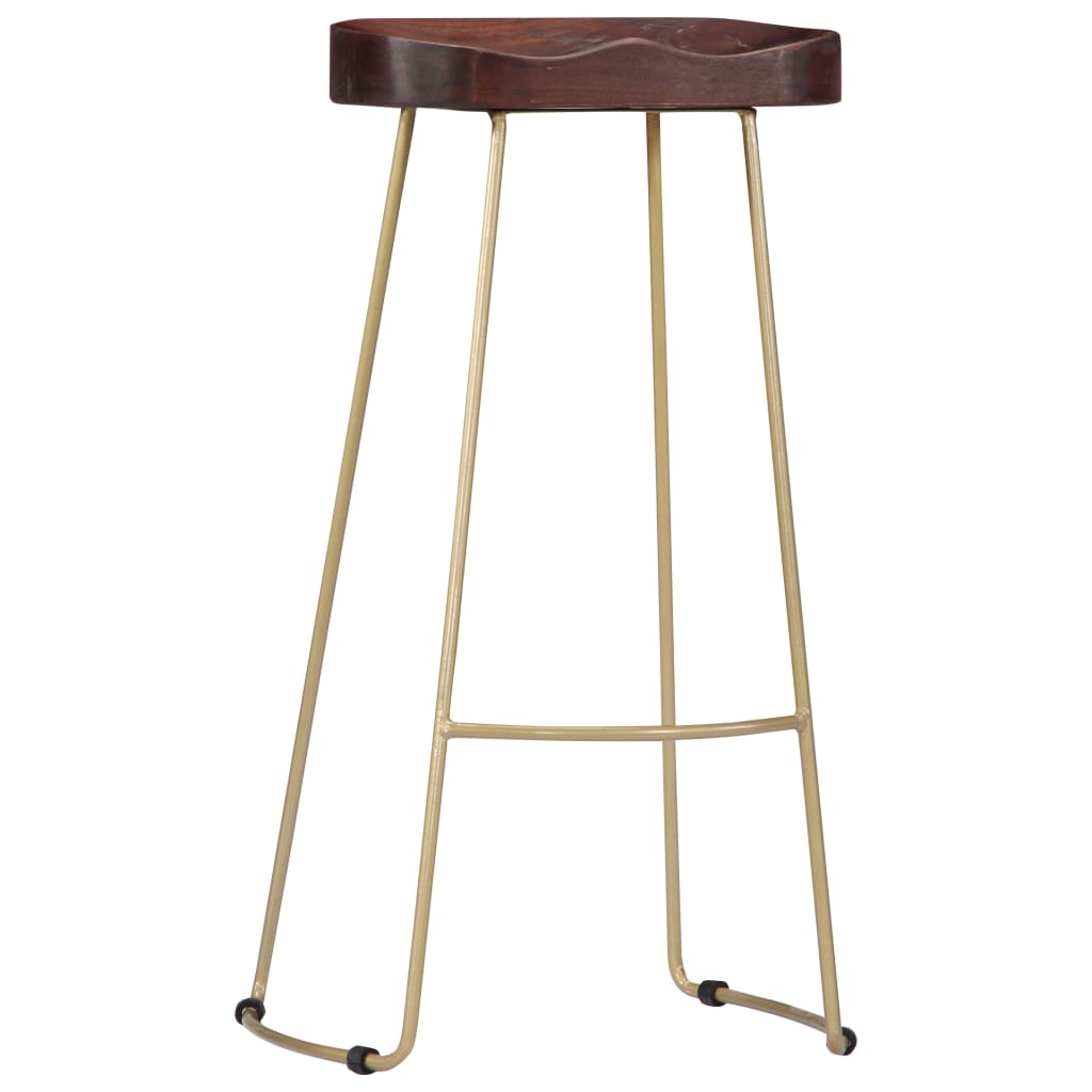 Taburetes De Cocina Gavin 2 Unidades Madera Maciza De Mango_0
