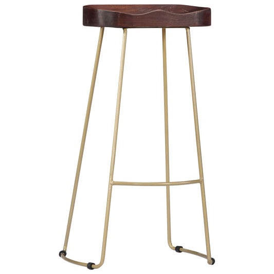 Taburetes De Cocina Gavin 2 Unidades Madera Maciza De Mango_0