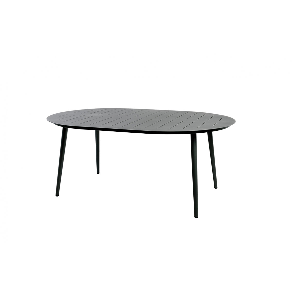 Inari Mesa De Jardín Ovalada De Aluminio Negro Para 6 Personas 180x120xh75cm- Mobiliario De Jardín_0