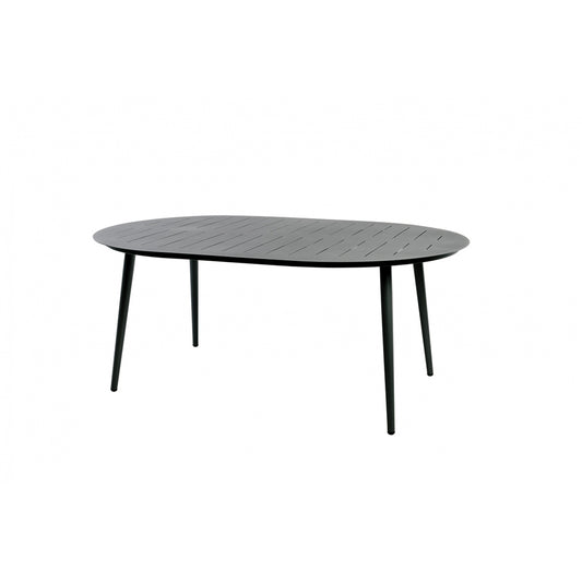 Inari Mesa De Jardín Ovalada De Aluminio Negro Para 6 Personas 180x120xh75cm- Mobiliario De Jardín_0