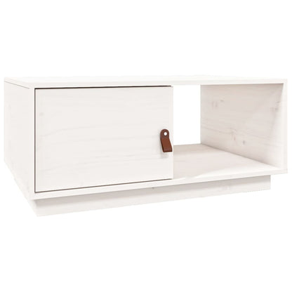Mesa De Centro De Madera Maciza De Pino Blanco 80x50x35,5 Cm_0