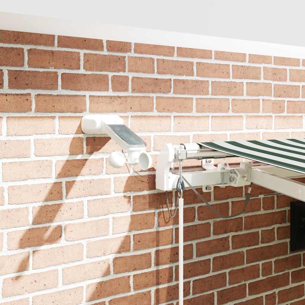 Toldo Retráctil Verde Y Blanco 450 X 300 Cm Poliéster_3