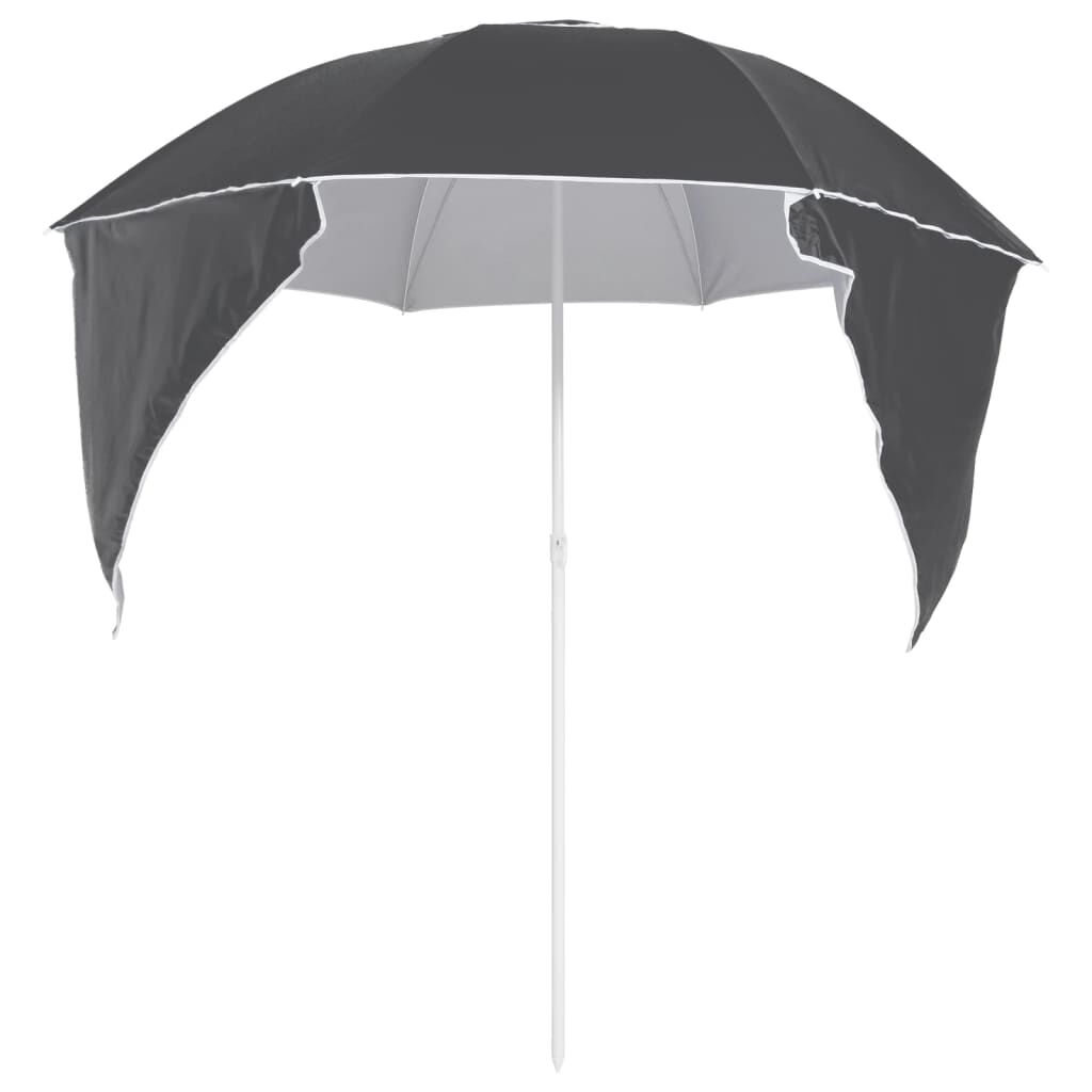 Vidaxl Sombrilla De Playa Con Paredes Laterales Gris Antracita 215 Cm_3