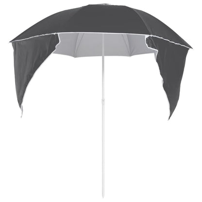 Vidaxl Sombrilla De Playa Con Paredes Laterales Gris Antracita 215 Cm_3