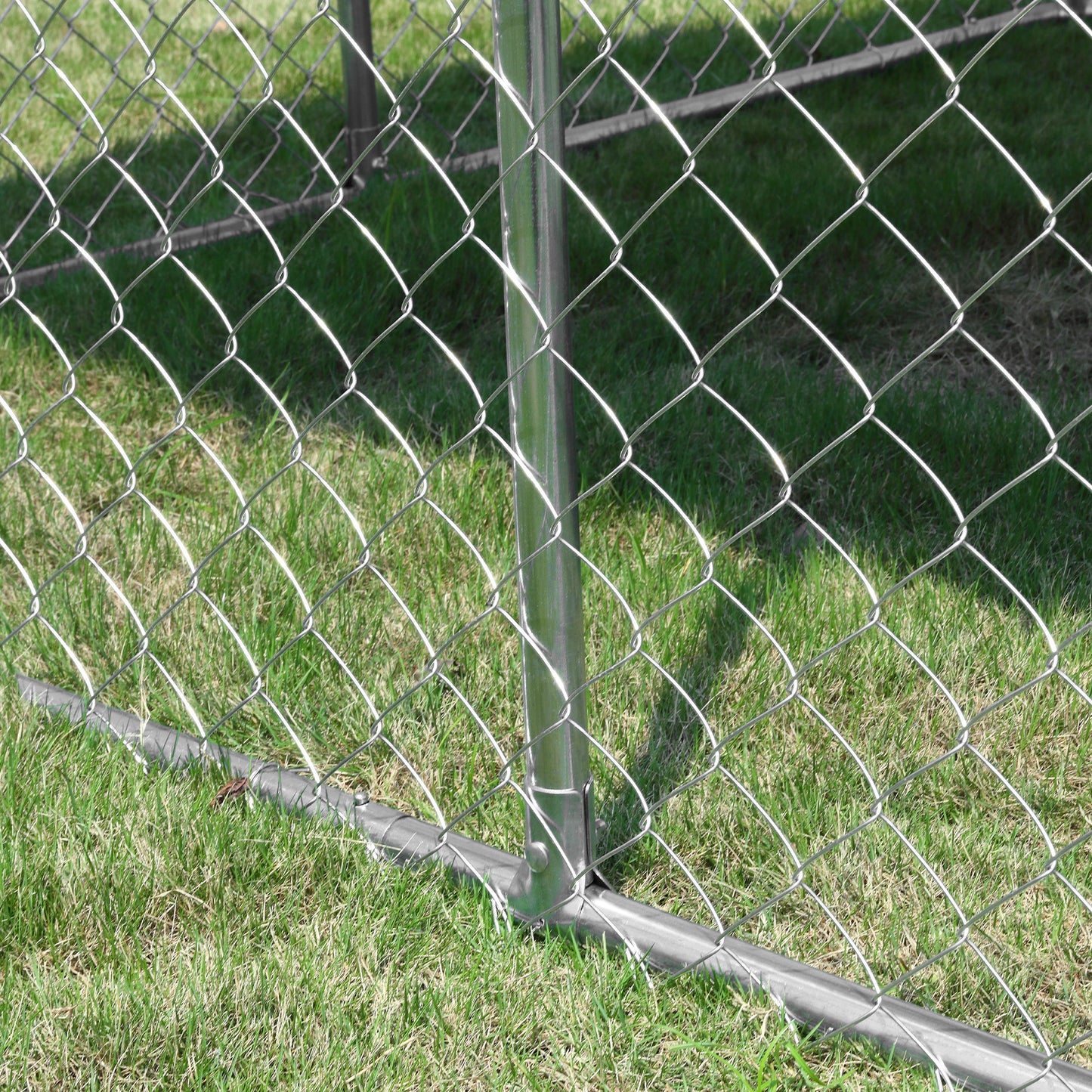 Pawhut Perrera De Exterior De Metal Galvanizado Con Toldo Cerradura_4