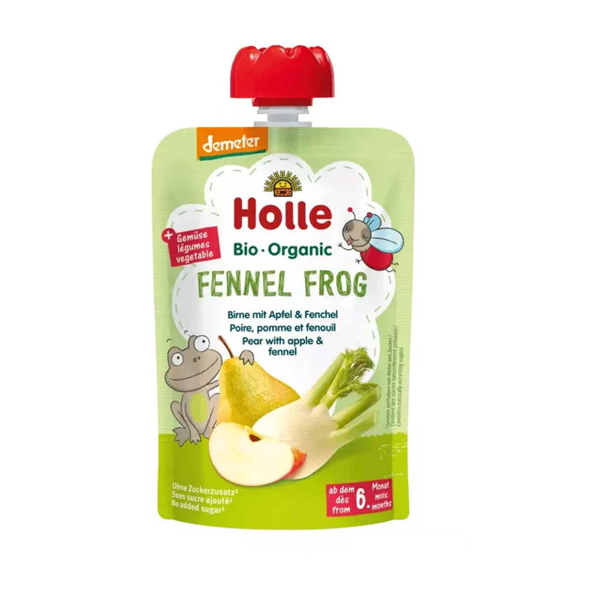Smoothie BIO de pera, manzana e hinojo (desde el 6º mes) FENNEL FROG Holle 100g