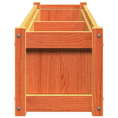 Jardinera Exterior Madera Maciza Pino Marrón Cera 150x31x31 Cm_5