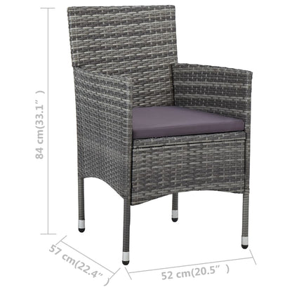 Vidaxl Sillas De Comedor Para Jardín 2 Unidades Ratán Sintético Gris_2