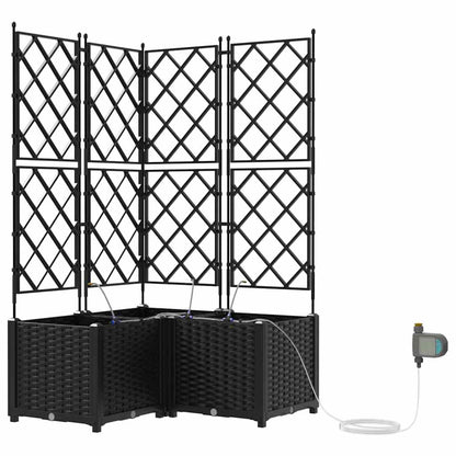 Vidaxl Jardineras Negro 80 X 80 X 142 Cm Acero_0