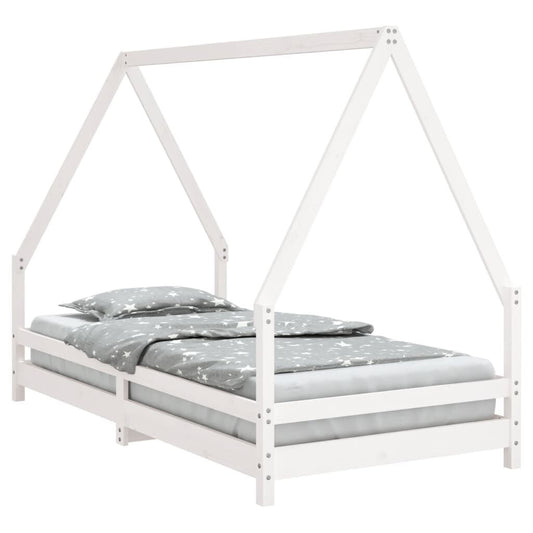 Vidaxl Estructura De Cama Para Niños Madera De Pino Blanco 90x190 Cm_0